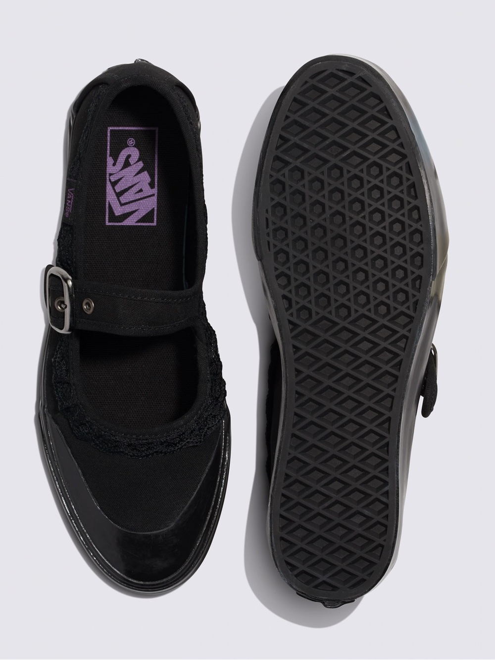 Vans Black Mary Jane Buckle Flats size 7